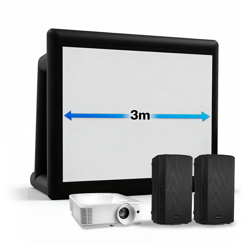 3m Inflatable Cinema PRO Package outdoor screen setup displayed fully inflated
