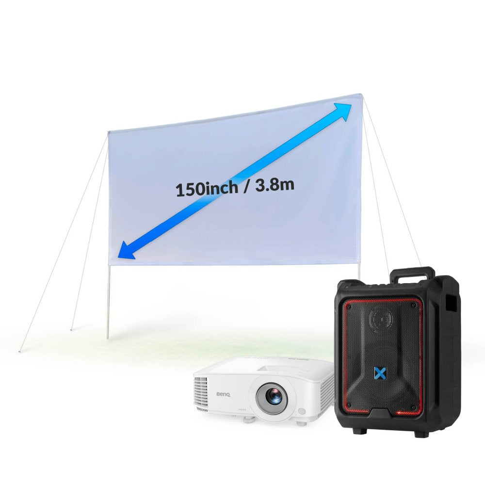150 inch Backyard Lite Cinema PRO Package outdoor frame screen setup