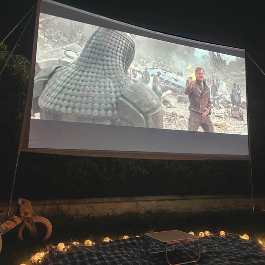 150 inch Backyard Lite Cinema Package outdoor movie screen frame setup