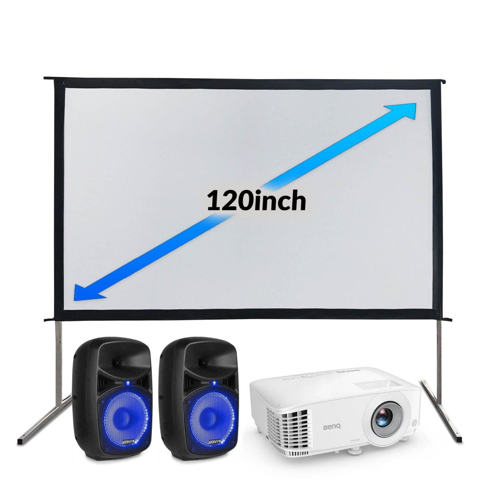 120inch Fast Fold Cinema Package screen displayed in a home theater setup