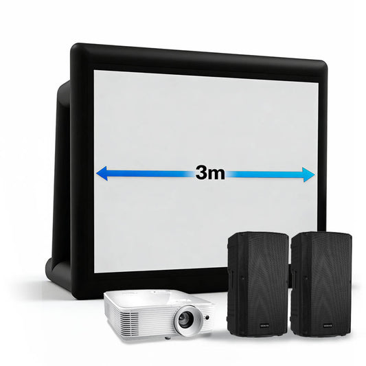 3m Inflatable Cinema PRO Package outdoor screen setup displayed fully inflated