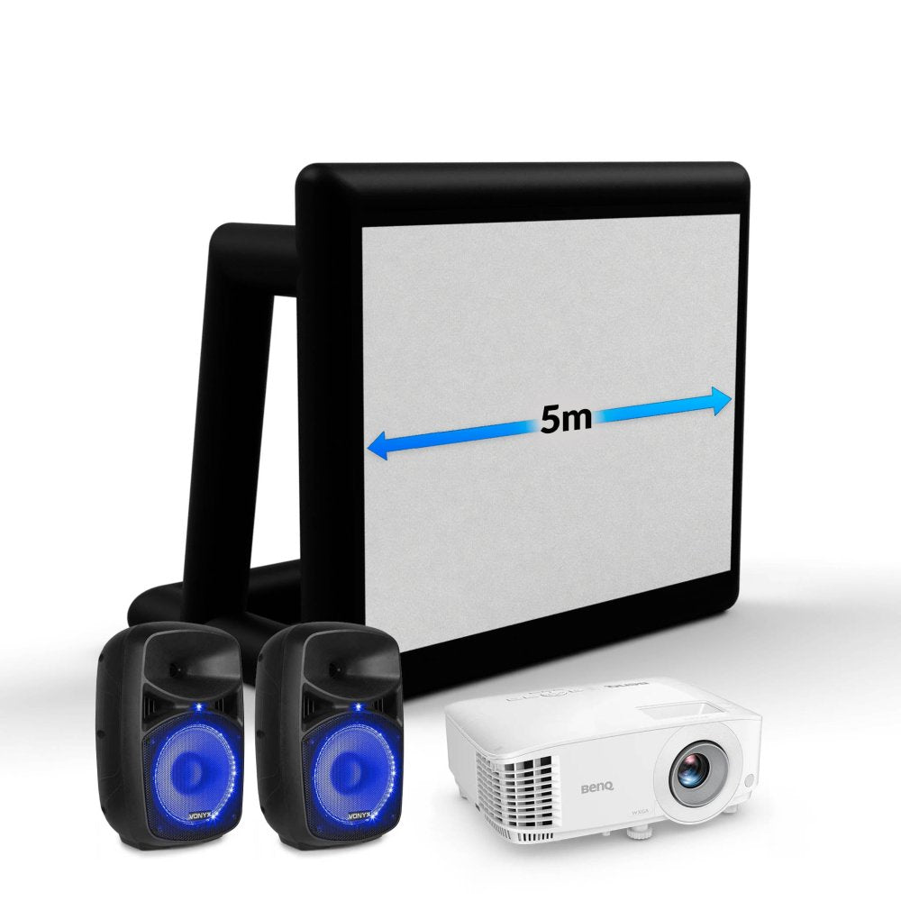 5m Inflatable Cinema Package setup outdoors with large projection screen
